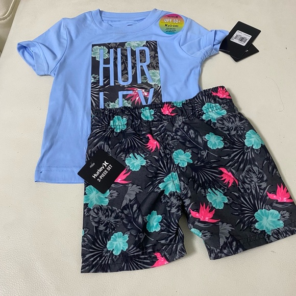 Hurley Other - Hurley cute floral boy active shorts top set 8020